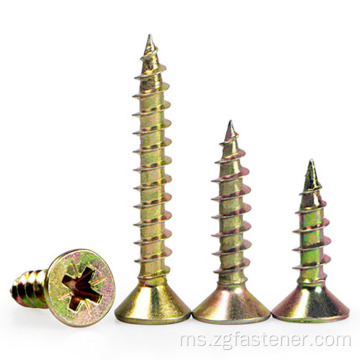 Warna Zink Cross Recessed Countersunk Head Tapping Screws